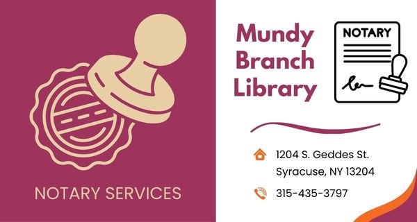 Mundy Branch Library Now Offers Notary Services!