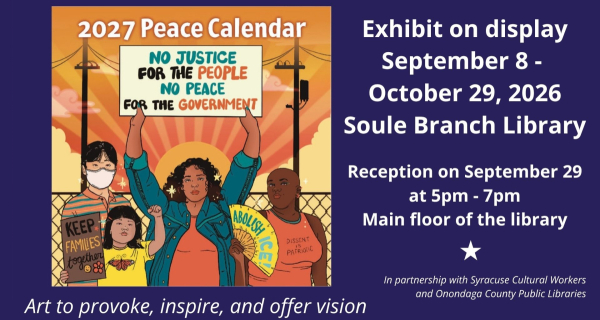 Art Exhibit:  2027 Peace Calendar Soule Branch Artist Reception Tues., Sept. 29 5:00 PM