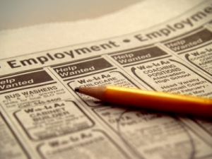 photo of employment section of newspaper